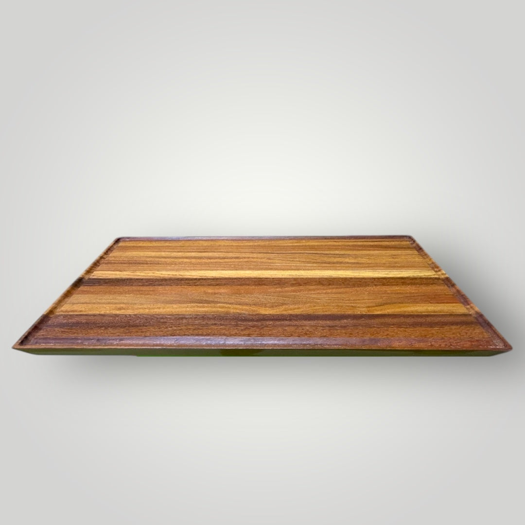 End Grain Cutting Board / Butcher's Block with Juice Groove and Chamfered Edges