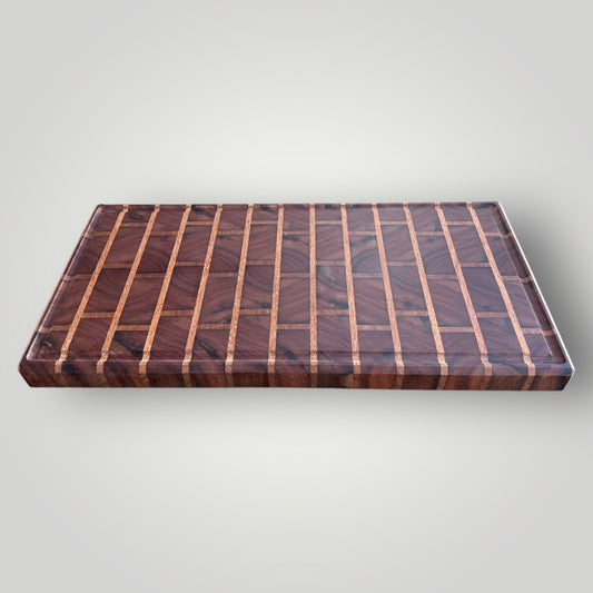 brick pattern, End Grain Cutting Board / Butcher's Block with Juice groove.