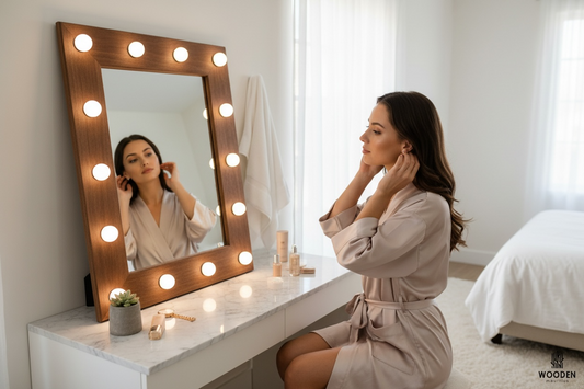 Cumaru Mirror with LED bulbs