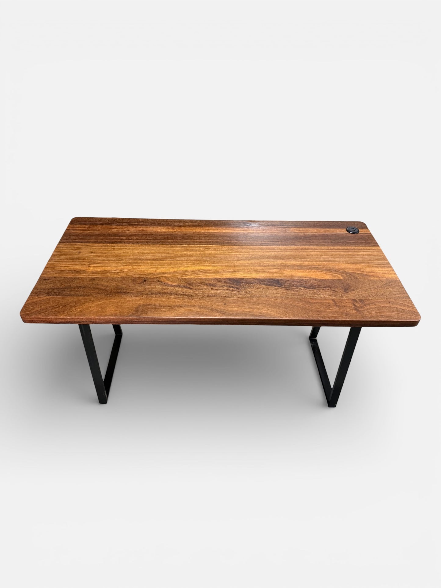 Desk with Dual USB C and A Built-in Charger and steel legs